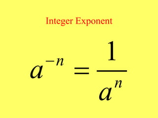 Integer Exponent
1
n
n
a
a


 