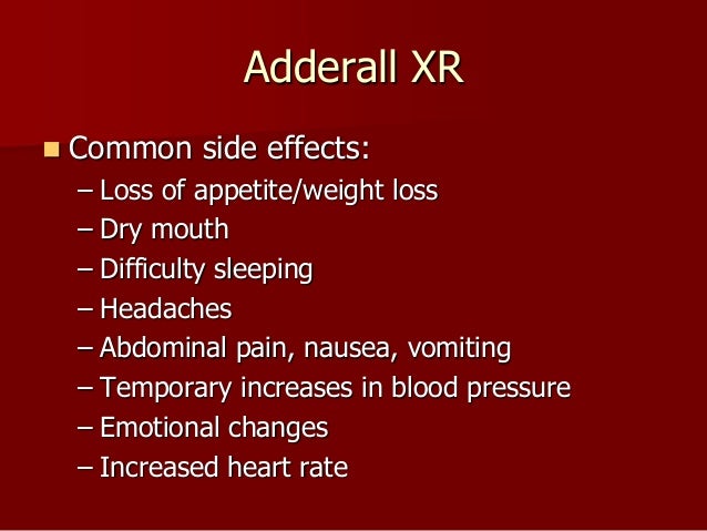 xr adverse effects adderall