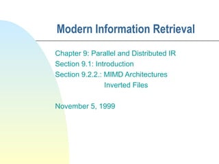 Modern information retrieval in file on IR | PPT