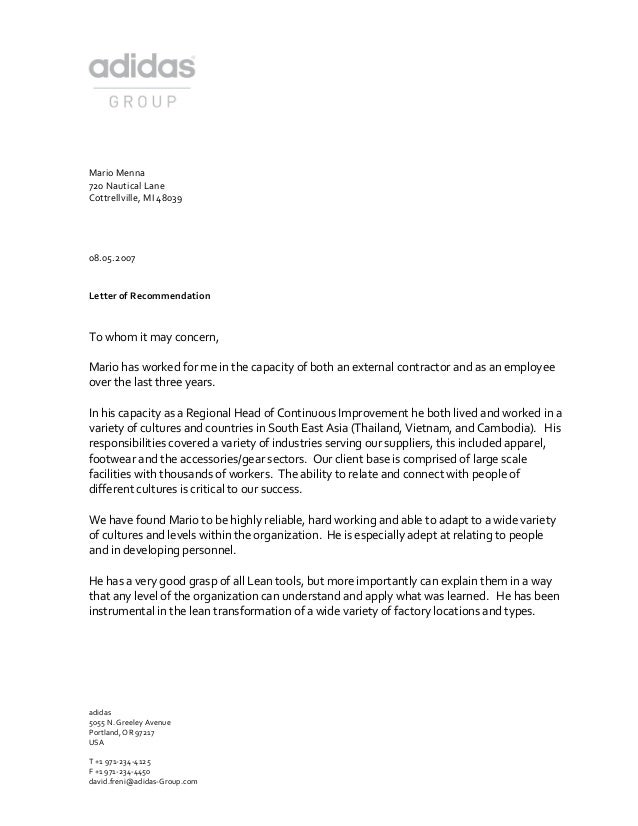 05 recommendation letter (Adidas)