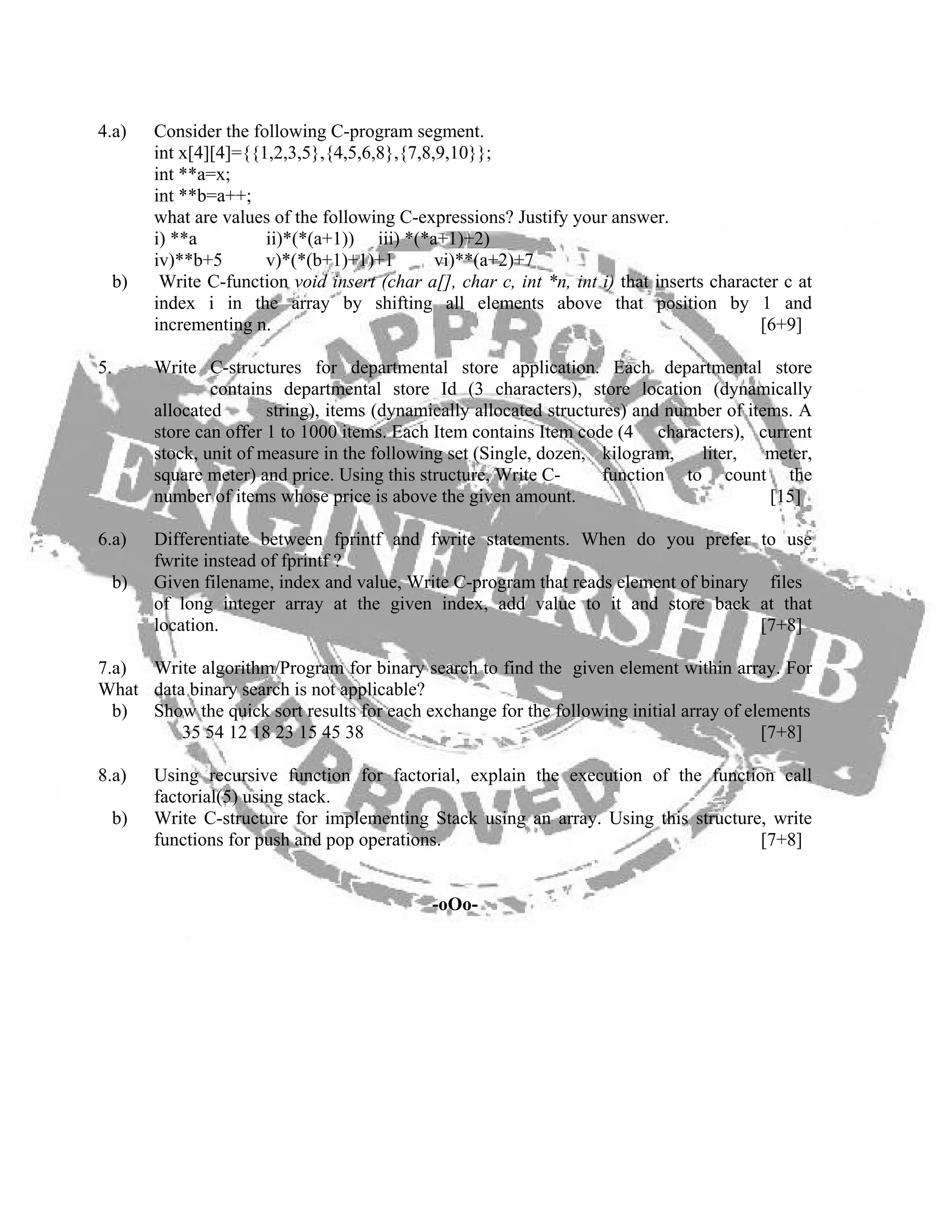 09 a1ec01 c programming and data structures | PDF