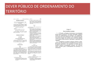 DEVER PÚBLICO DE ORDENAMENTO DO
TERRITÓRIO
 