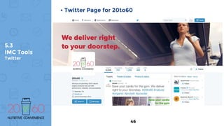 5.3
IMC Tools
Twitter
• Twitter Page for 20to60
46
 