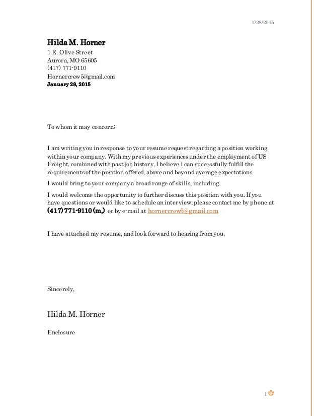 plain cover letter