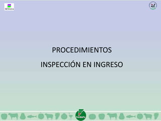 PROCEDIMIENTOS 
INSPECCIÓN EN INGRESO 
 