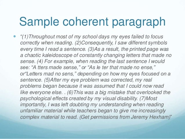what does a coherent essay mean