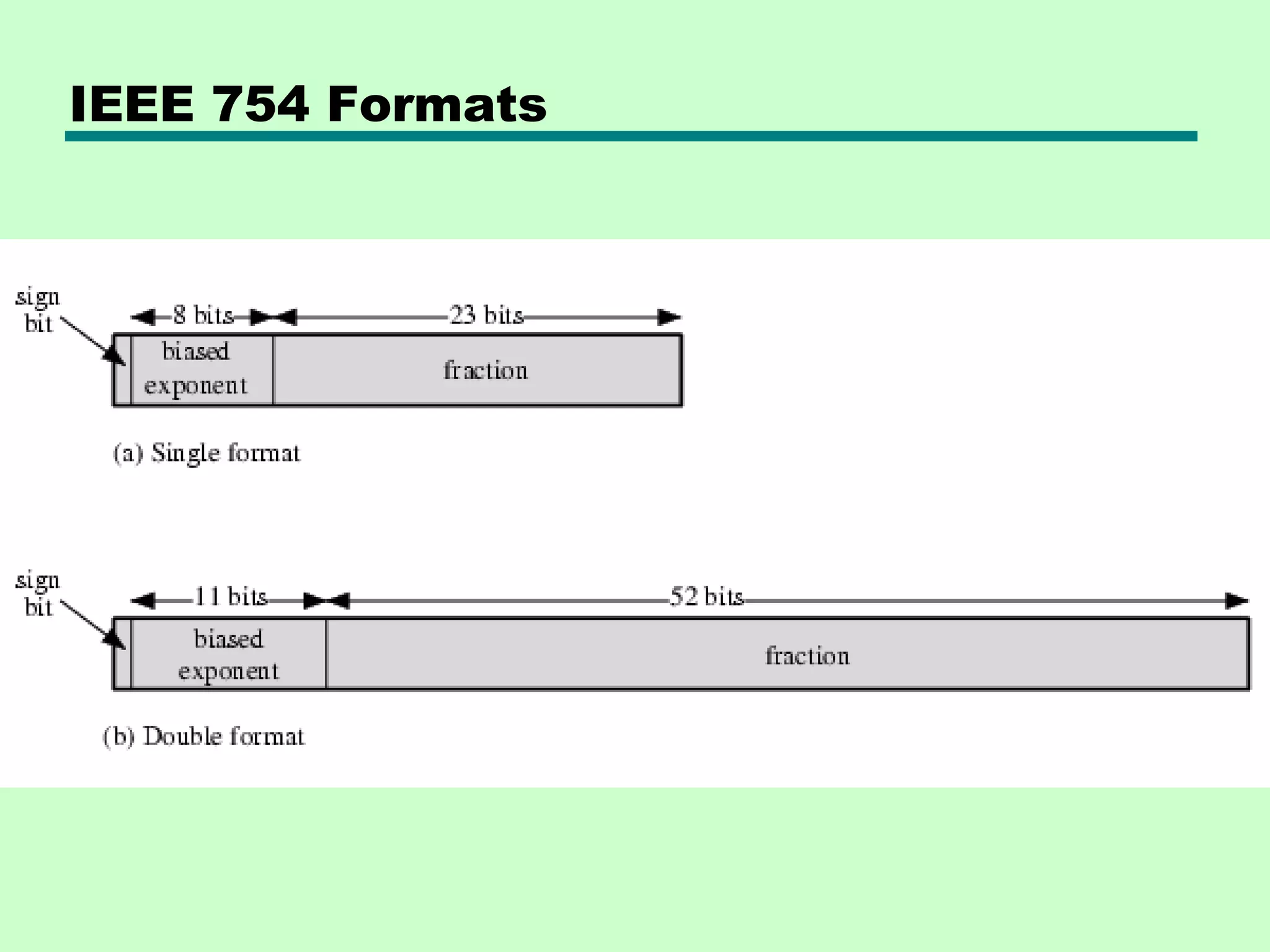 IEEE 754 Formats
 