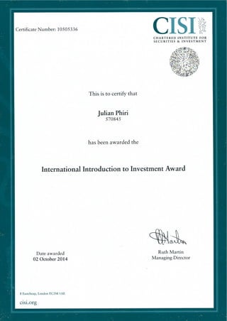 CISI1 long certificate1