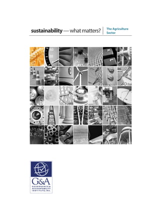 sustainability—whatmatters? The Agriculture
Sector
 