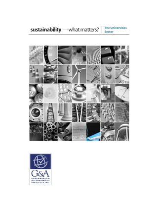 sustainability—whatmatters? The Universities
Sector
 