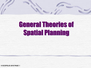 Basics of Regional Planning and the general spatial planning | PDF