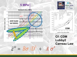39
3
/ss n
B D A σε σ= +
5 MPa
Cf: CDM
Lubby2
Carreau Law
CDM
 