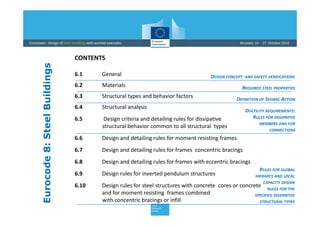 Comprehensive Seismic Design of Steel Structures Using Eurocode 8 | PDF