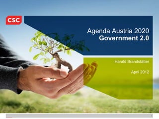 1
Agenda Austria 2020
Government 2.0
Harald Brandstätter
April 2012
 