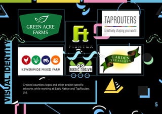 VISUALIDENTITY
5
Created countless logos and other project specific
artworks while working at Basic Native and TapRouters
Ltd.
 