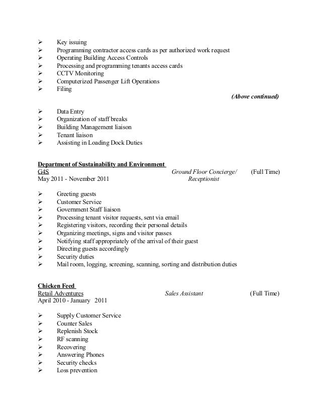 Dock loader resume