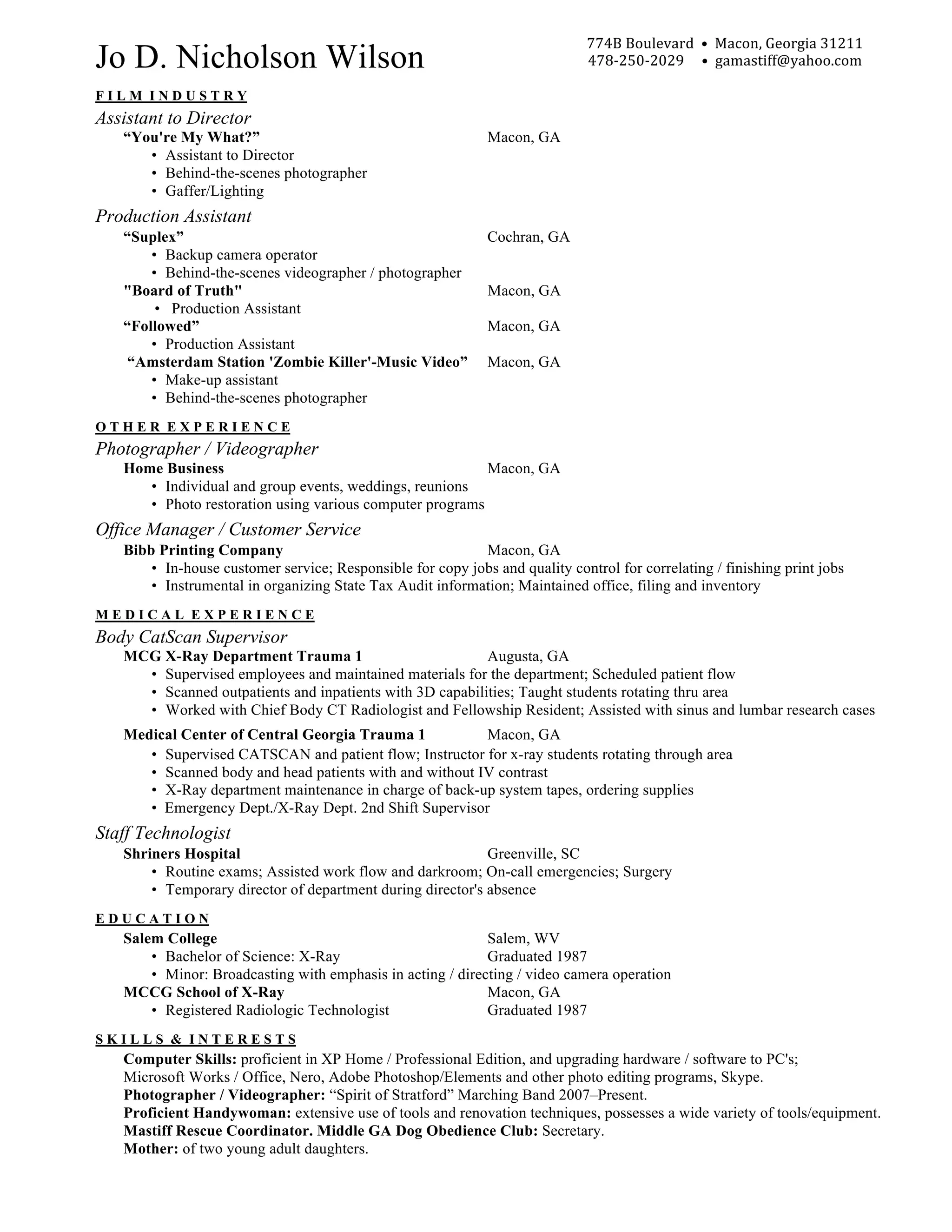 Jo D Wilson resume PDF - Jo D Wilson Resume 1 2048 