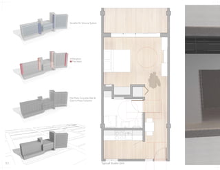 Typical Studio Unit
Variable Air Volume System
Elevators
Fire Stairs
Flat Plate Concrete Slab &
Cast-in-Place Columns
11
 