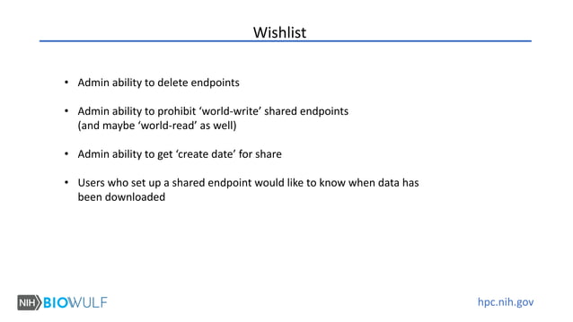 Data Sharing via Globus in the NIH Intramural Program | PPT