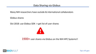 Data Sharing via Globus in the NIH Intramural Program