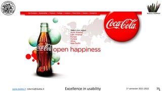 www.dadda.it roberto@dadda.it Excellence in usability 1st semester 2021-2022 39
 