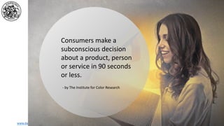www.dadda.it roberto@dadda.it Excellence in usability 1st semester 2021-2022 55
Consumers make a
subconscious decision
about a product, person
or service in 90 seconds
or less.
- by The Institute for Color Research
 