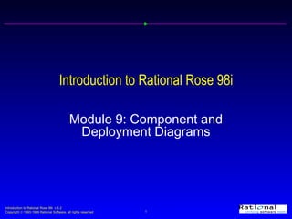 Introduction to Rational Rose 98i Module 9: Component and Deployment Diagrams 