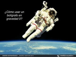 ¿Cómo usar un 
bolígrafo en 
gravedad 0? 
DISEÑO ESTRATÉGICO _DISEÑO UMAYOR 2014 RODRIGO GAJARDO V. 
 