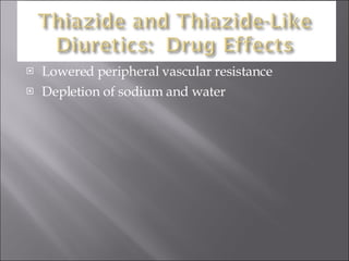 Lowered peripheral vascular resistance Depletion of sodium and water 