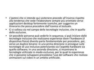 Bibliografia
• Alessandri G., 2008, Dal desktop a Second Life. Tecnologie nella
didattica, Morlacchi Editore, Perugia.
• A...