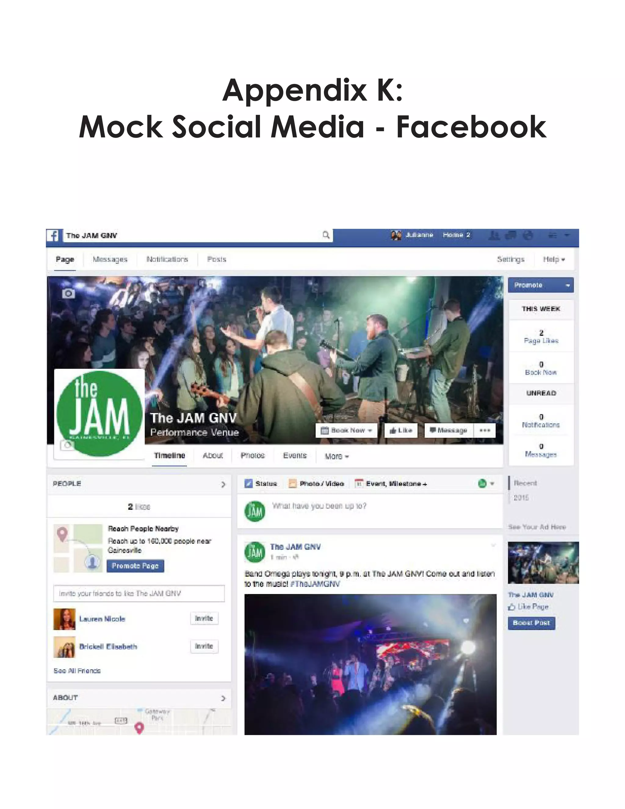 Appendix K:
Mock Social Media - Facebook
 