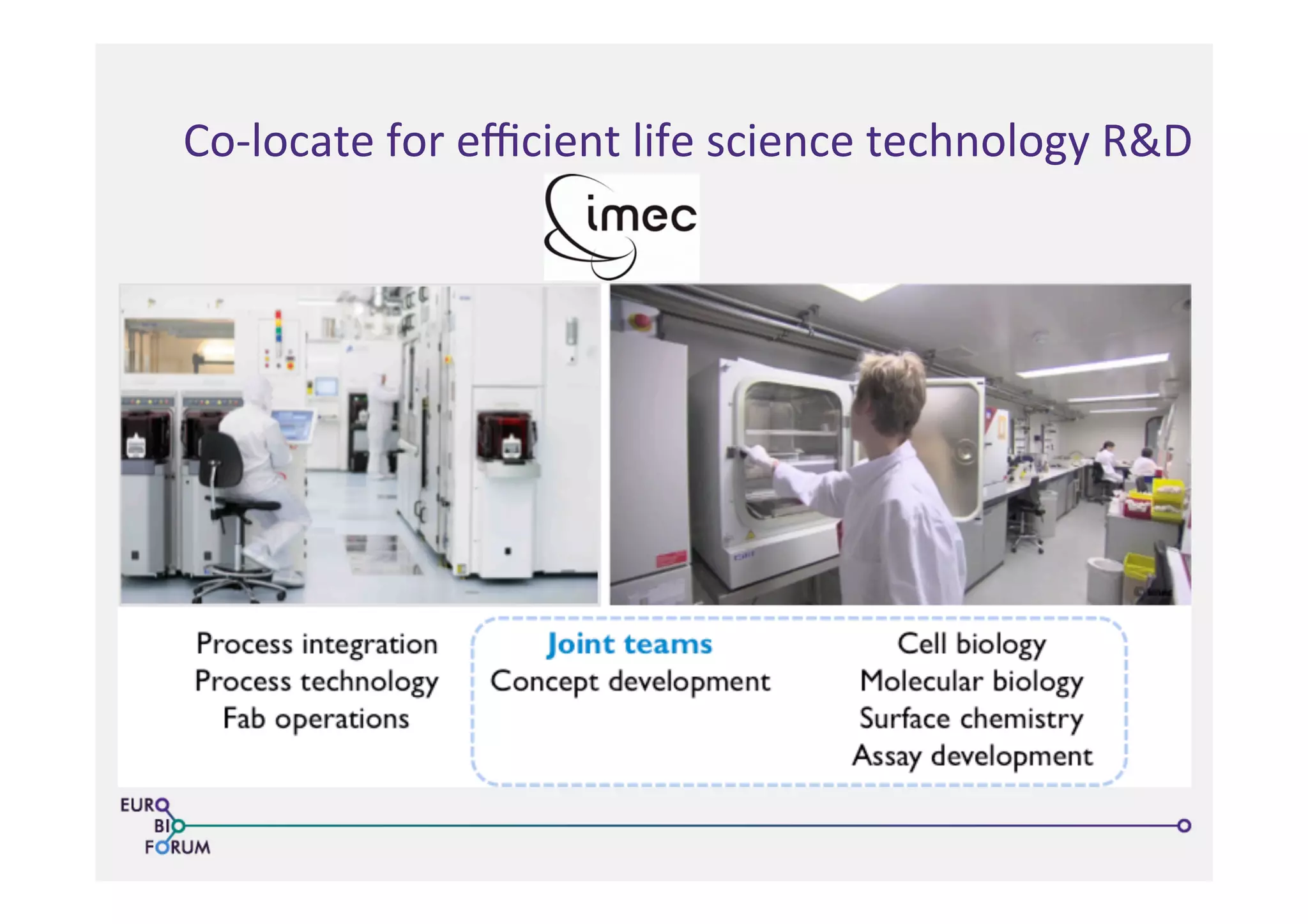 Co-­‐locate	
  for	
  eﬃcient	
  life	
  science	
  technology	
  R&D	
  
 