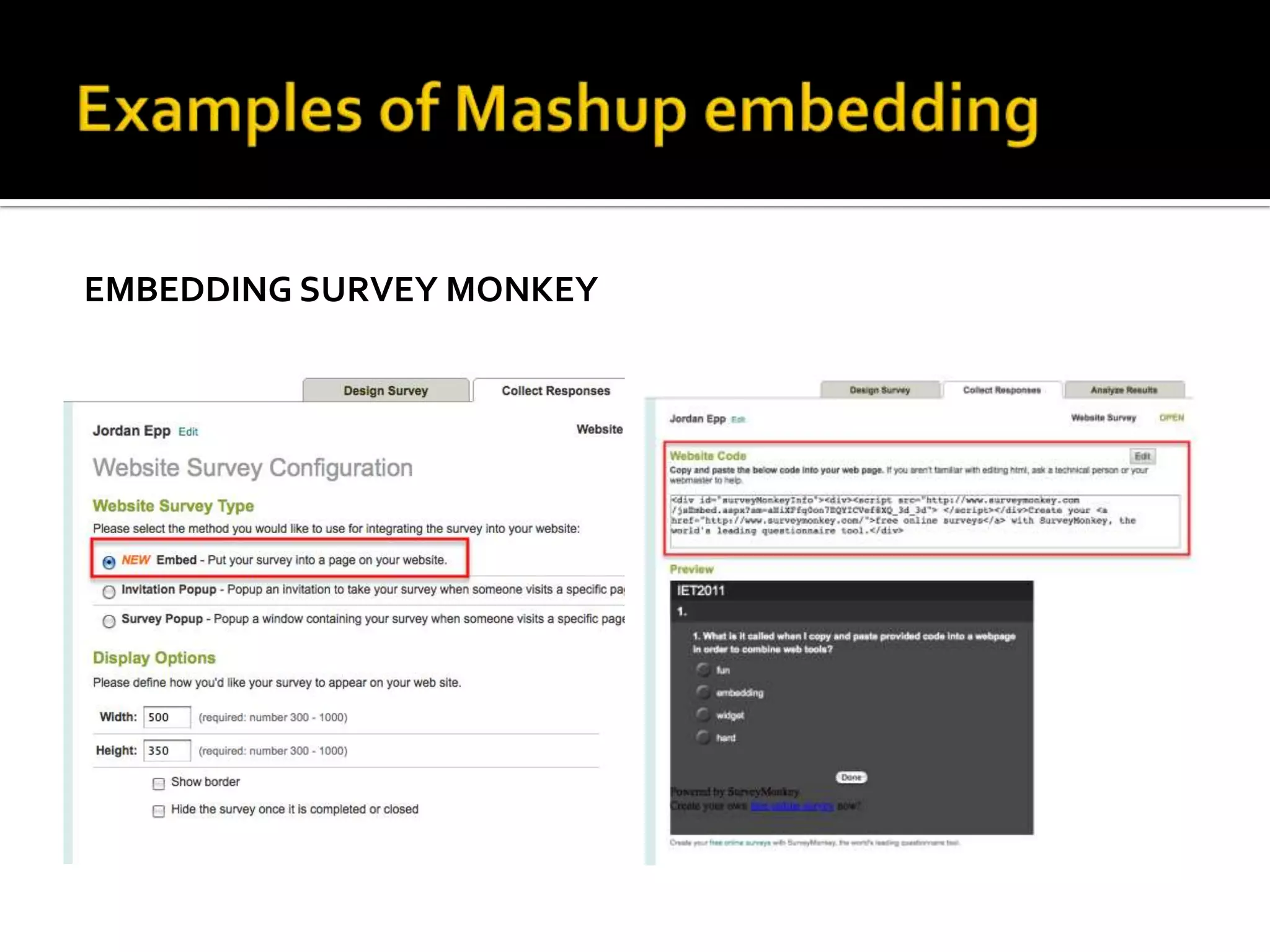 EMBEDDING SURVEY MONKEY
 