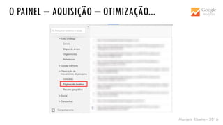 Marcelo Ribeiro - 2016
O PAINEL – AQUISIÇÃO – OTIMIZAÇÃO...
 