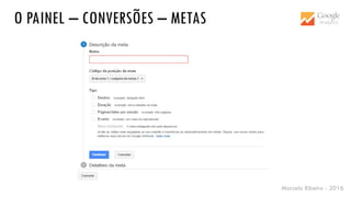 Marcelo Ribeiro - 2016
O PAINEL – CONVERSÕES – METAS
 