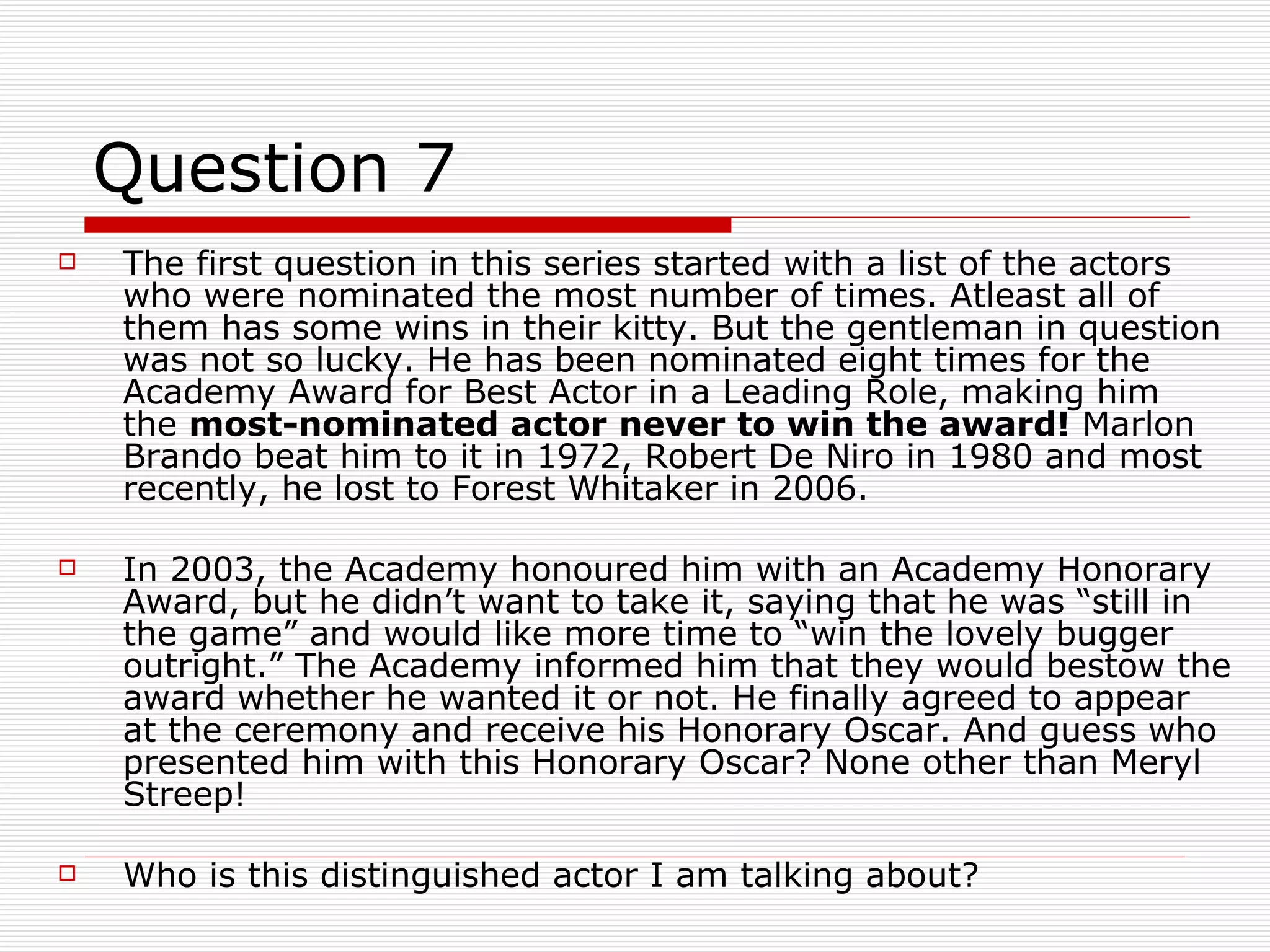 The Quiz Series - Movie Quiz - 09 February 2009