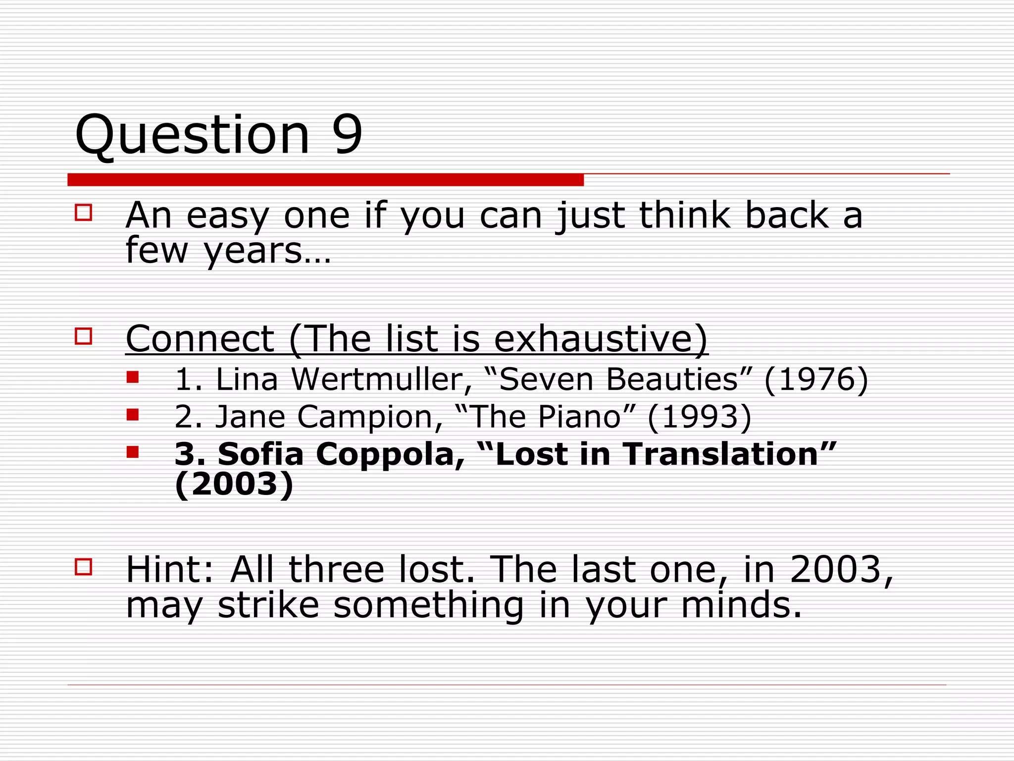 The Quiz Series - Movie Quiz - 09 February 2009