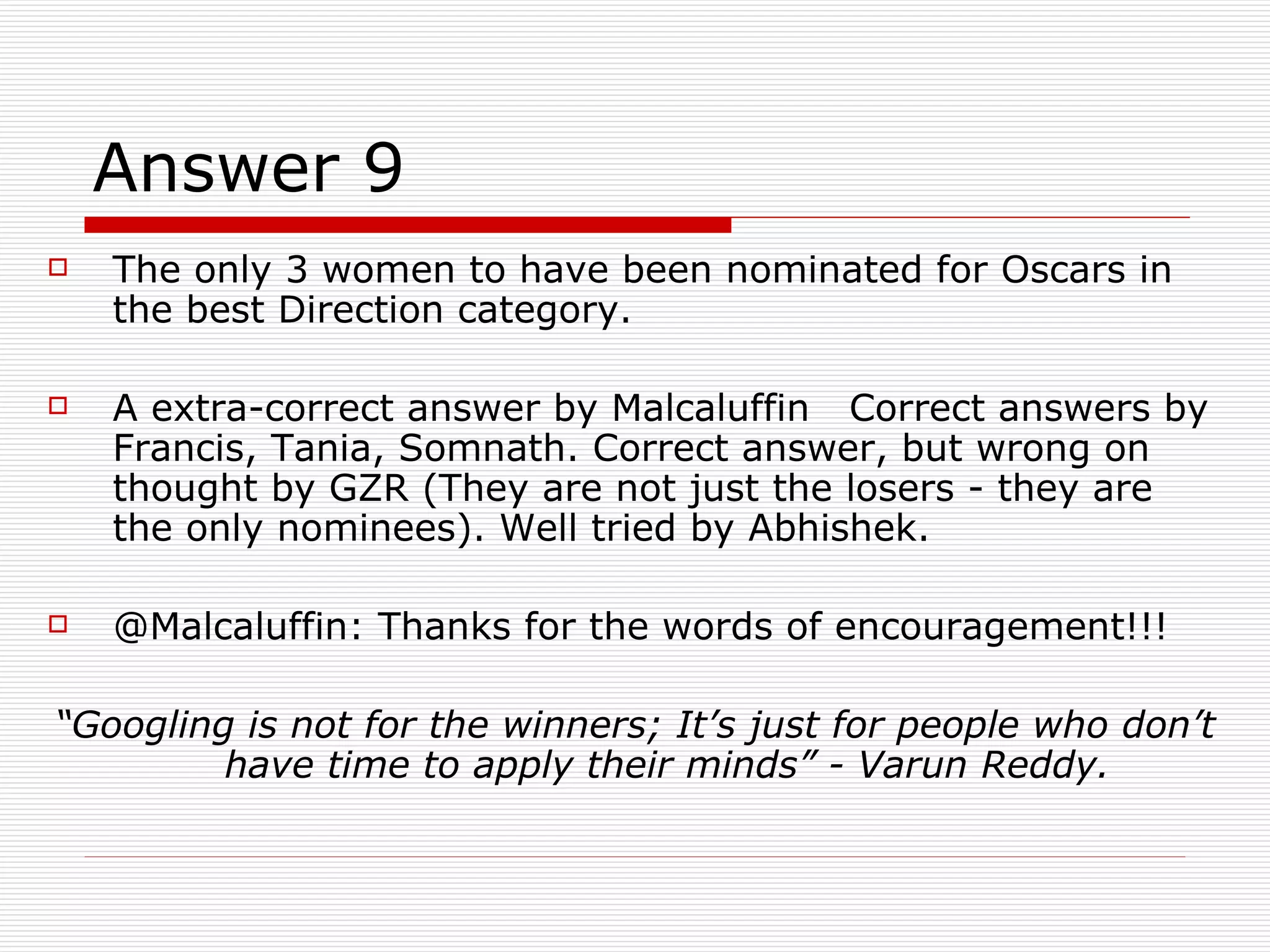 The Quiz Series - Movie Quiz - 09 February 2009