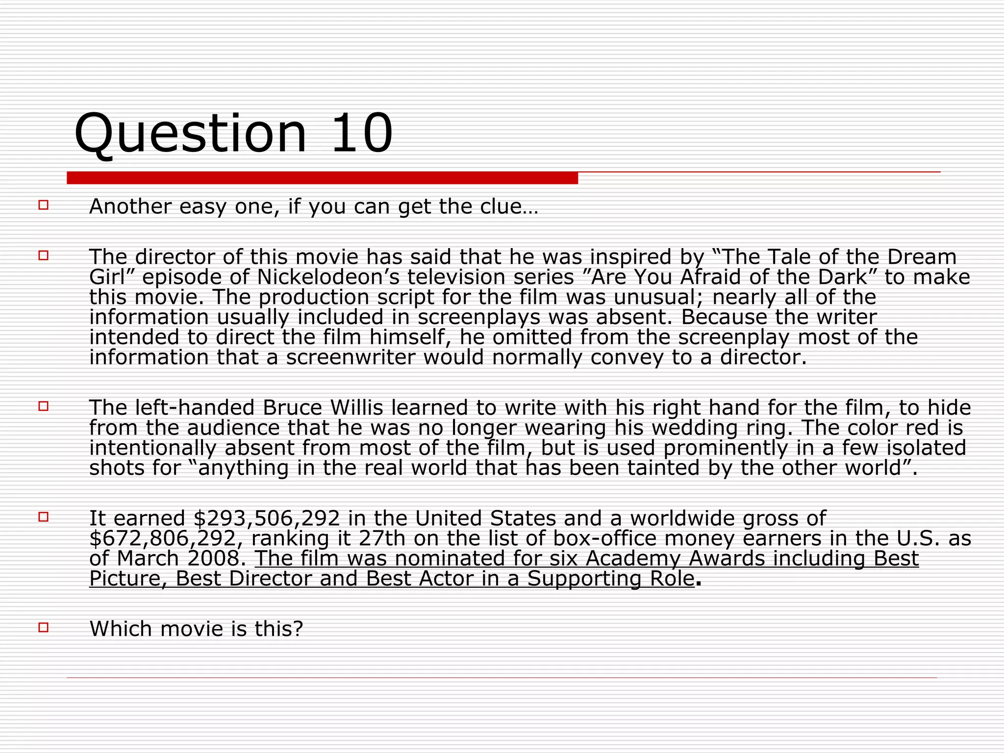 The Quiz Series - Movie Quiz - 09 February 2009