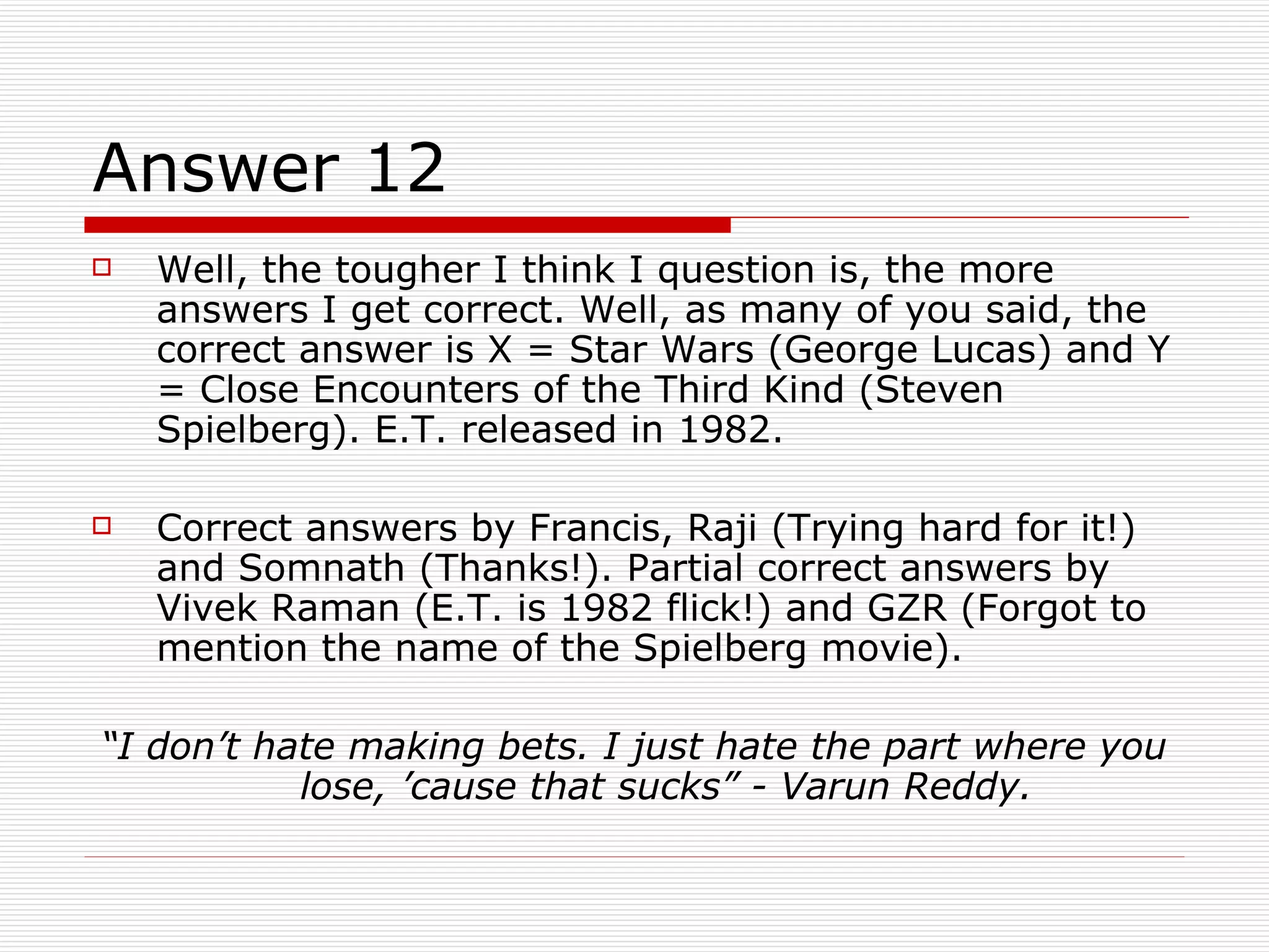 The Quiz Series - Movie Quiz - 09 February 2009