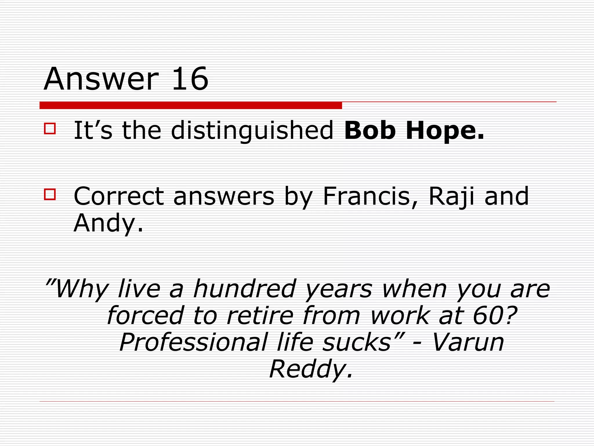 The Quiz Series - Movie Quiz - 09 February 2009