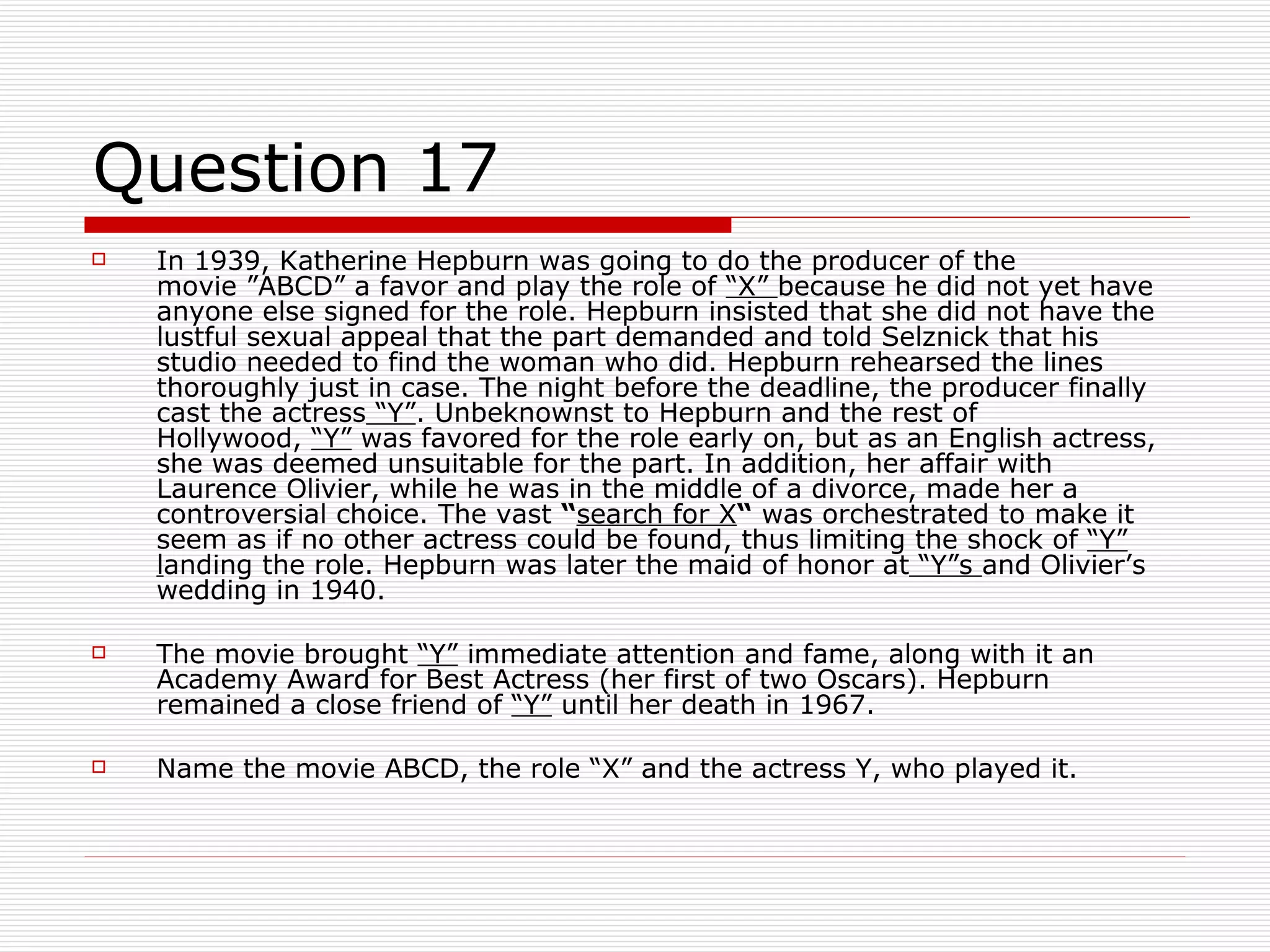 The Quiz Series - Movie Quiz - 09 February 2009
