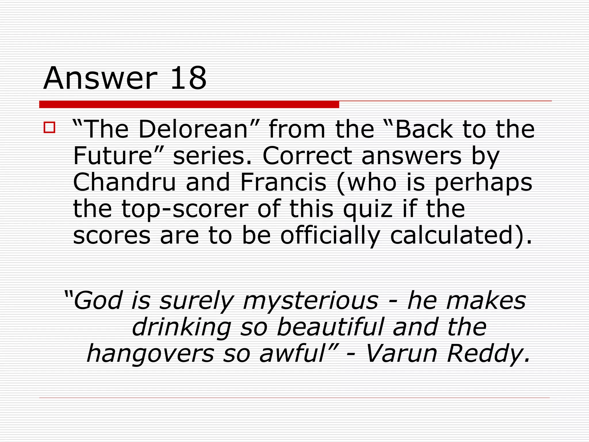 The Quiz Series - Movie Quiz - 09 February 2009