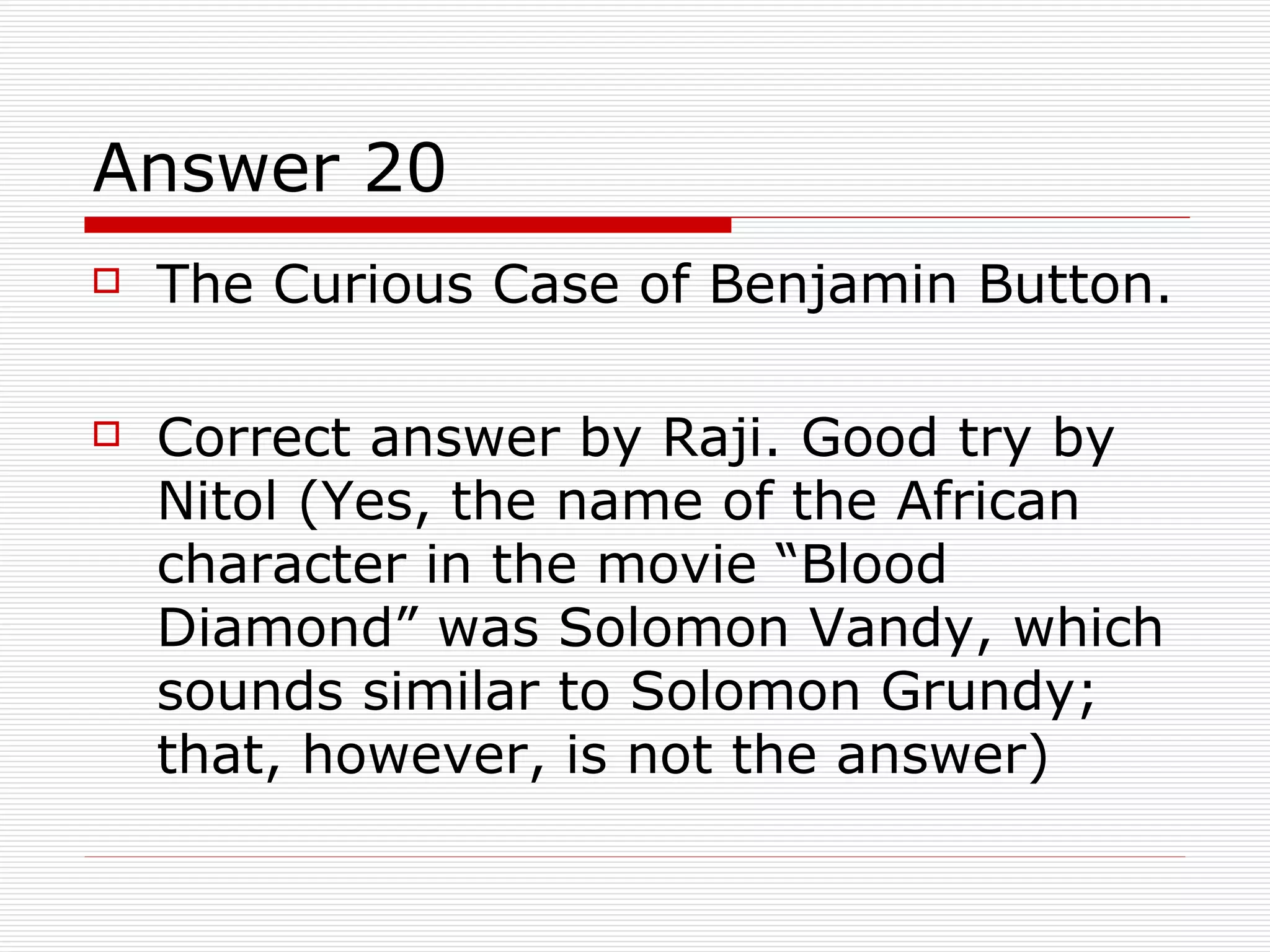 The Quiz Series - Movie Quiz - 09 February 2009