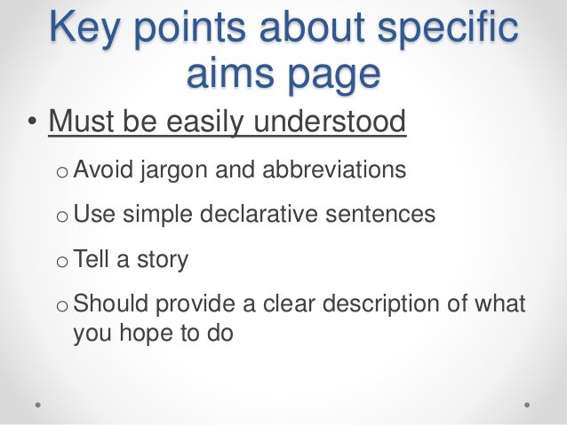 Specific aims page picture