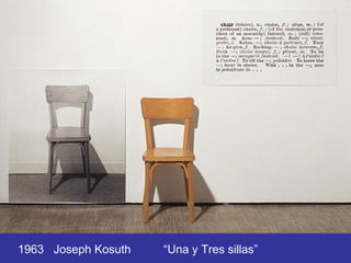 1963 Joseph Kosuth   “Una y Tres sillas”
 