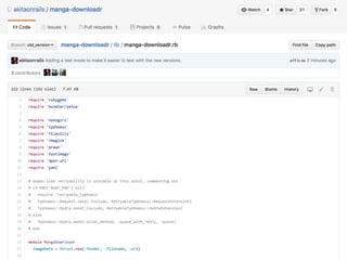 module	MangaDownloadr	
		ImageData	=	Struct.new(:folder,	:filename,	:url)	
		class	Workflow	
				def	initialize(root_url	=...