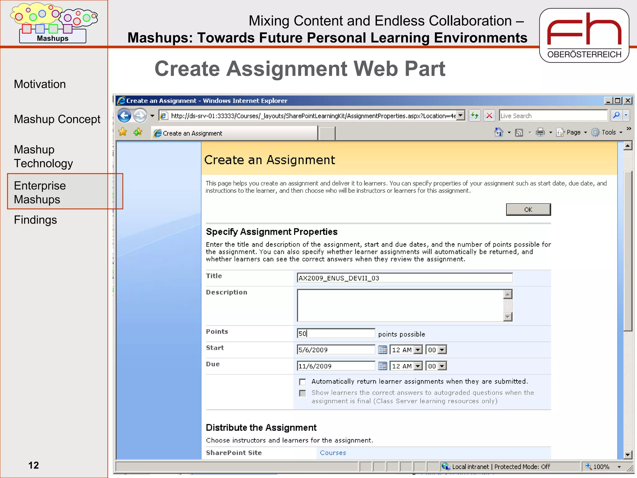 Create Assignment Web Part 