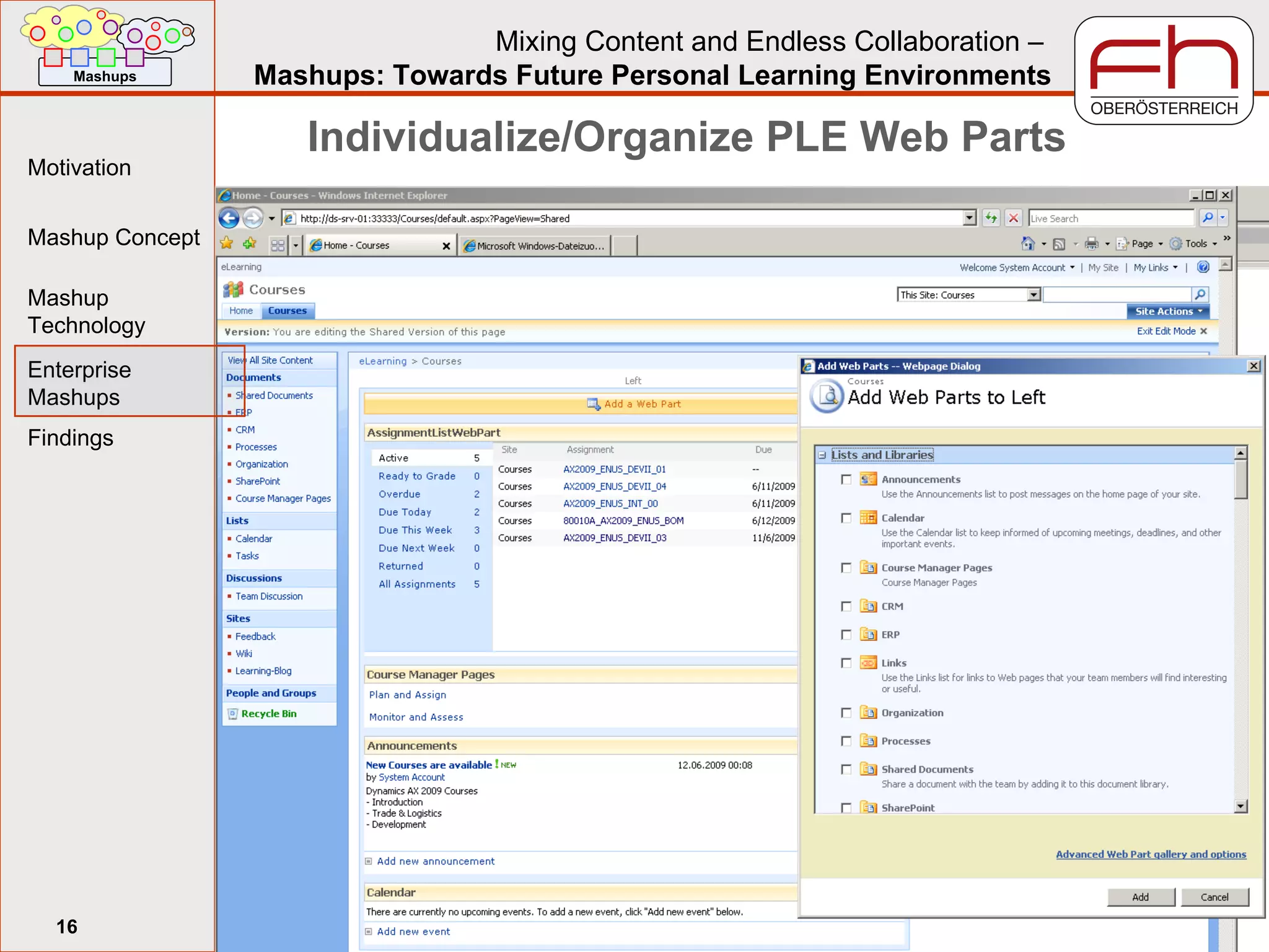 Individualize/Organize PLE Web Parts 