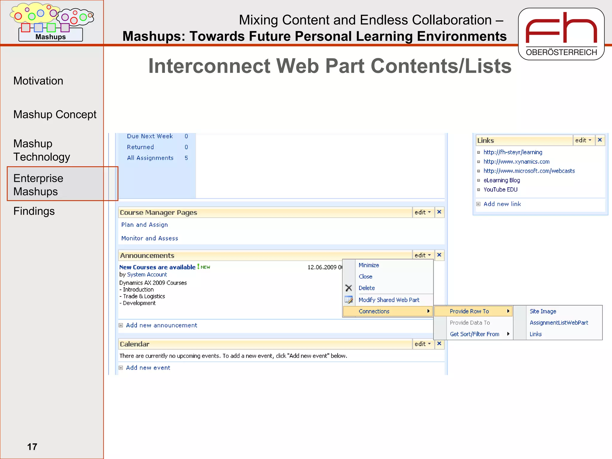 Interconnect Web Part Contents/Lists 